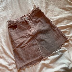 Brandy Melville Pink Corduroy Denim Skirt